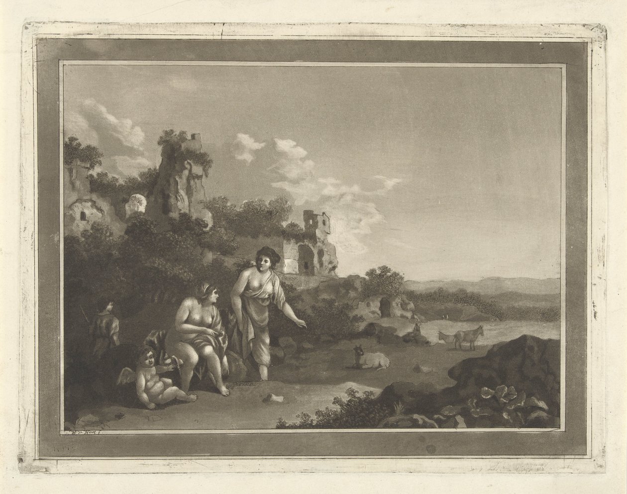 Paysage avec nymphes - Hubertus van Hove