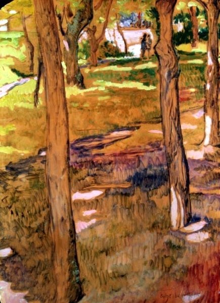 Figures dans un paysage - Hugo Scheiber