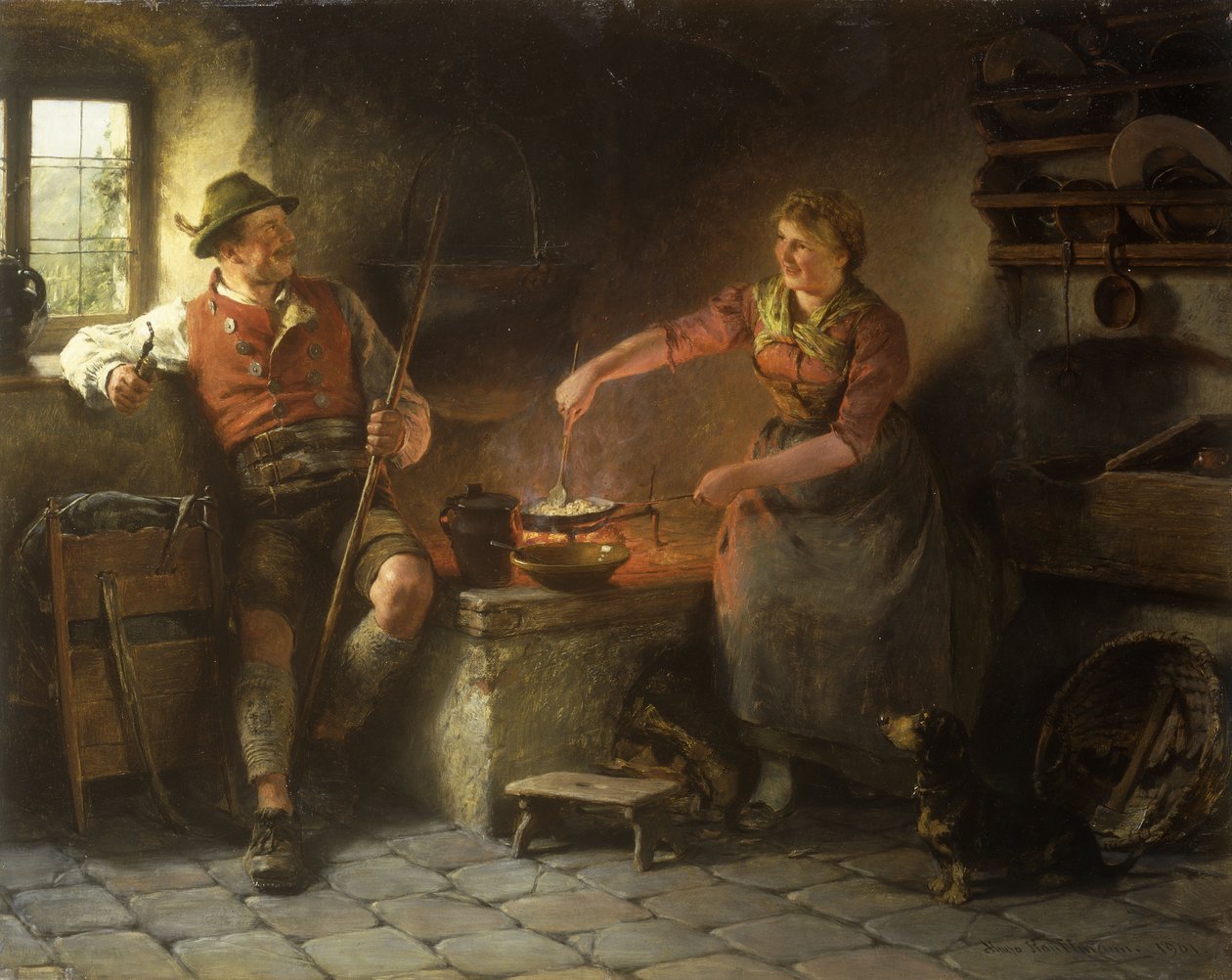 Dans la cuisine, 1901 - Hugo Wilhelm Kauffman