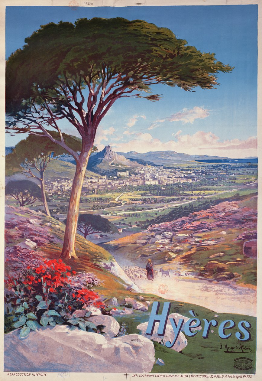 Affiche publicitaire pour Hyères, Provence - Hugo d