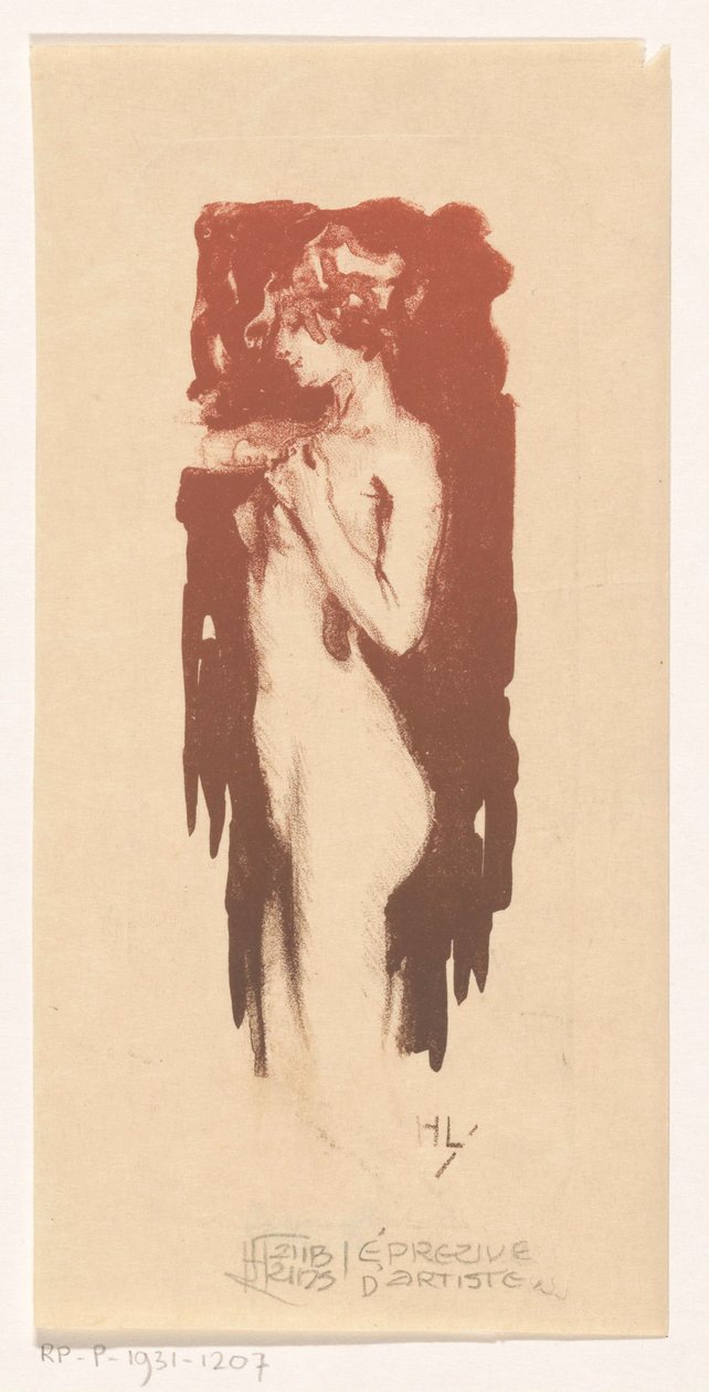 Femme nue debout - Huib Luns (signed by artist)