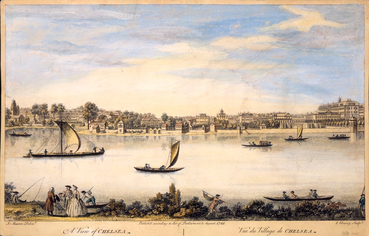 Vue de Chelsea, gravée par I. Vivarez, c.1744 - I. Maurer