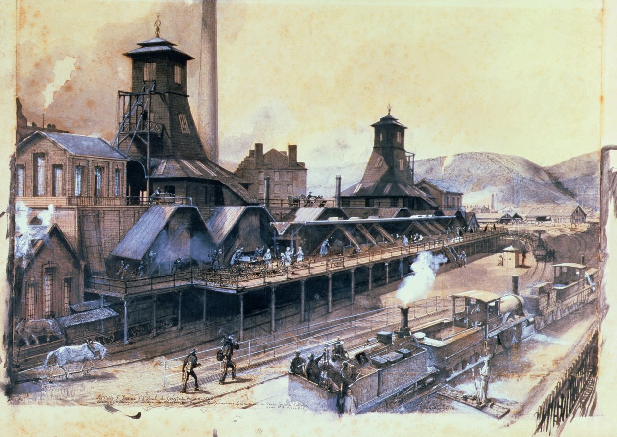 Les Puits de St. Pierre et St. Paul au Creusot, 1866 - Ignace Francois Bonhomme