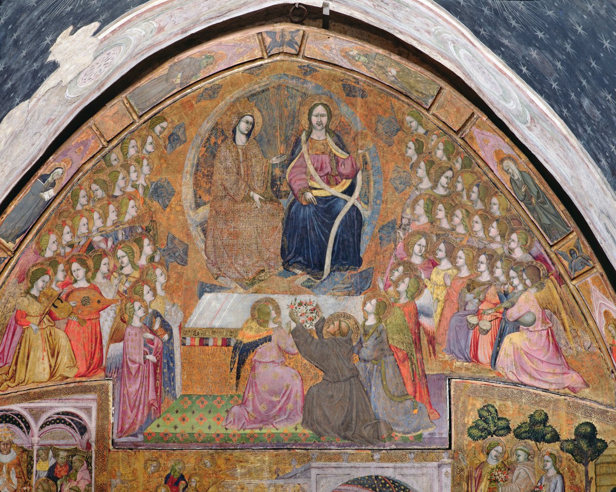 Saint François offrant des roses à l