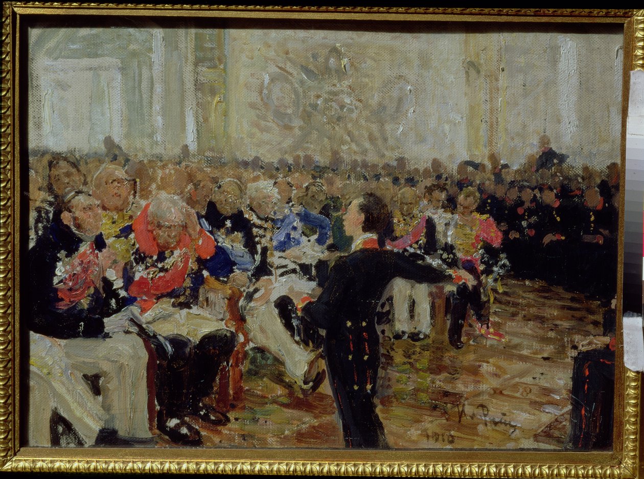 Alexandre Sergueïevitch Pouchkine (1799-1837) récitant de la poésie au Lycée le 8 janvier 1815, 1910 - Ilya Efimovich Repin