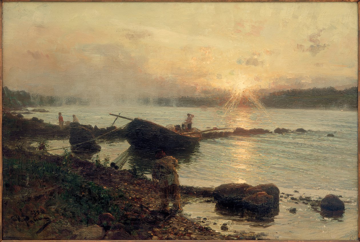 Sur la Dvina occidentale. Lever du soleil - Ilya Efimovich Repin