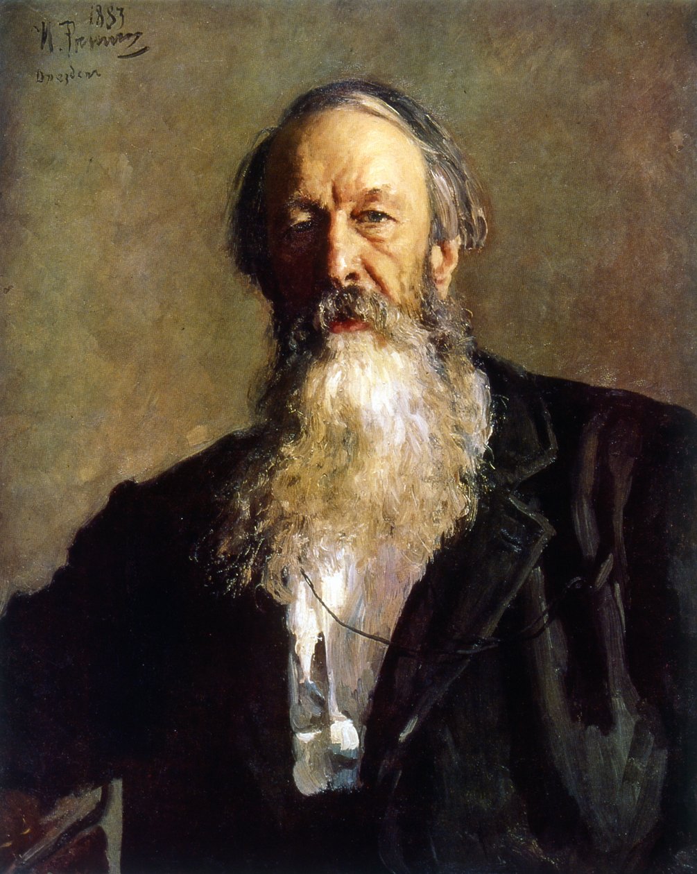 Portrait de VV Stasov - Ilya Efimovich Repin