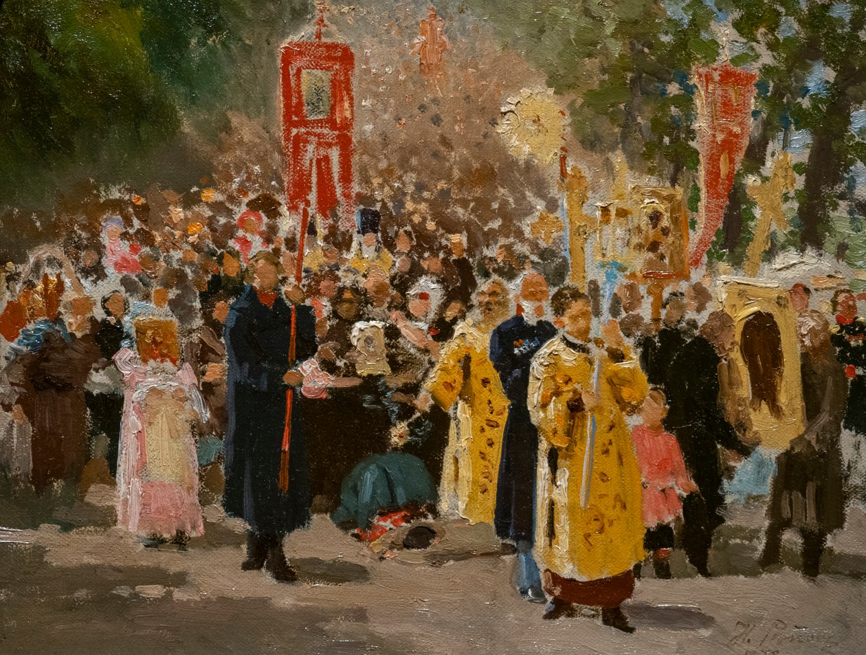 Procession religieuse dans le bois de chênes - Ilya Efimovich Repin