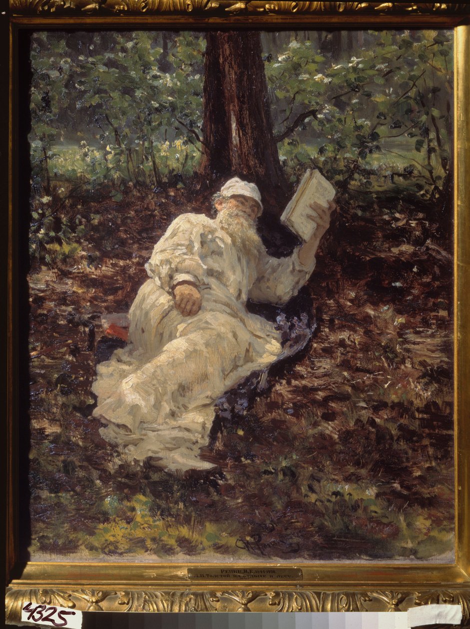 Tolstoï se reposant dans la forêt - Ilya Efimovich Repin