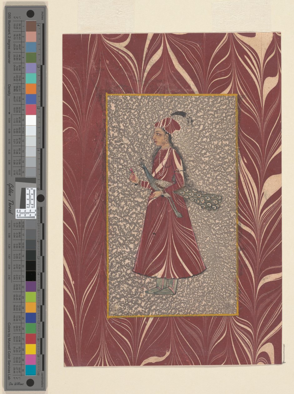 Dame portant un paon, Bijapur, vers 1660 - Indian School