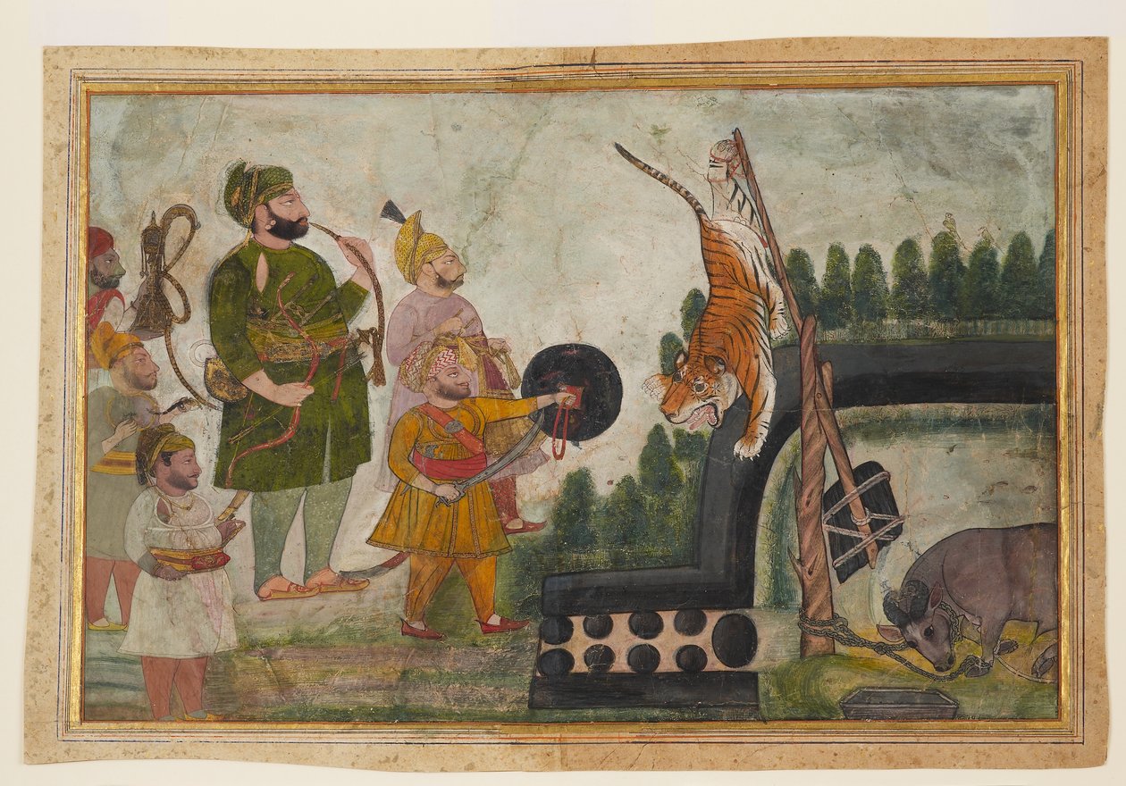 Rawat Gokul Das inspecte un tigre piégé - Indian School