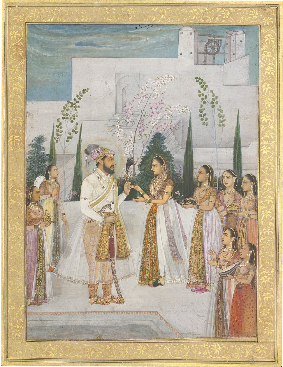 Shah Jahan offre des bijoux à une princesse - Indian School