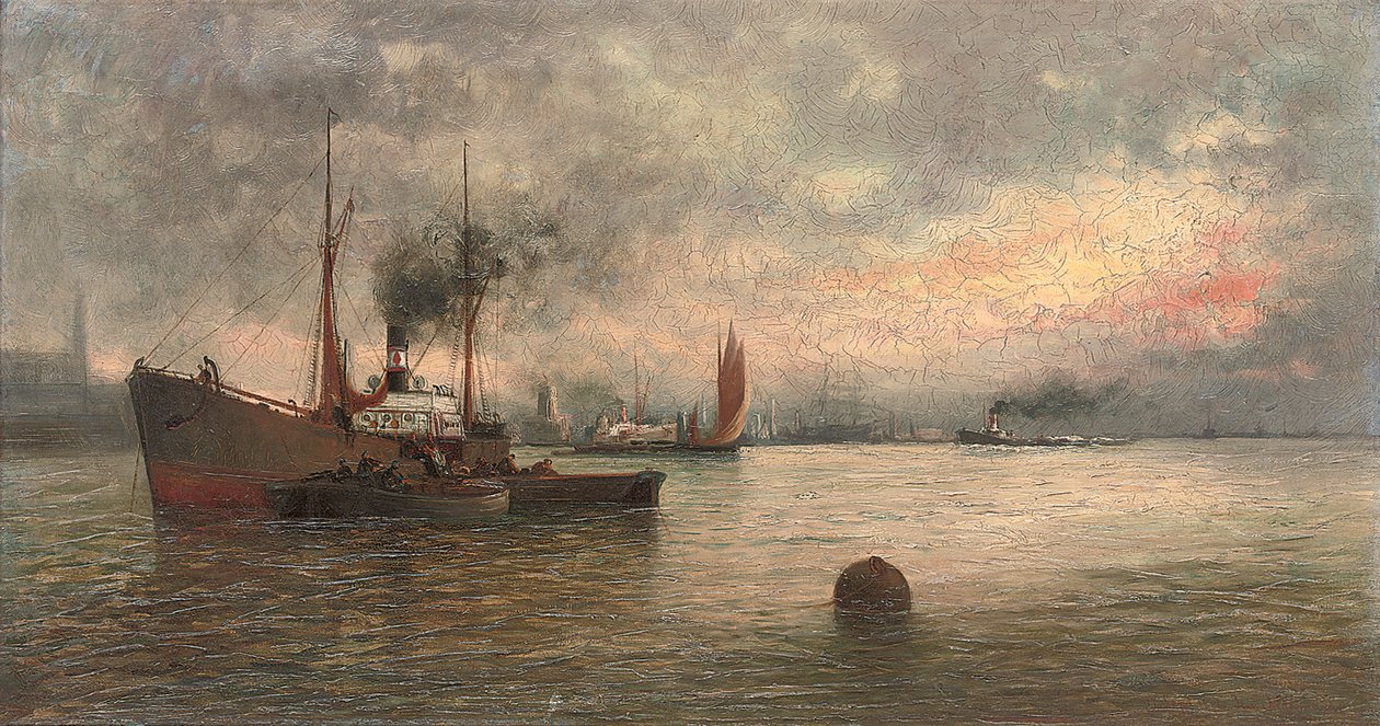 Déchargement de cargaison dans un port, 1871 - Ioannis Altamouras