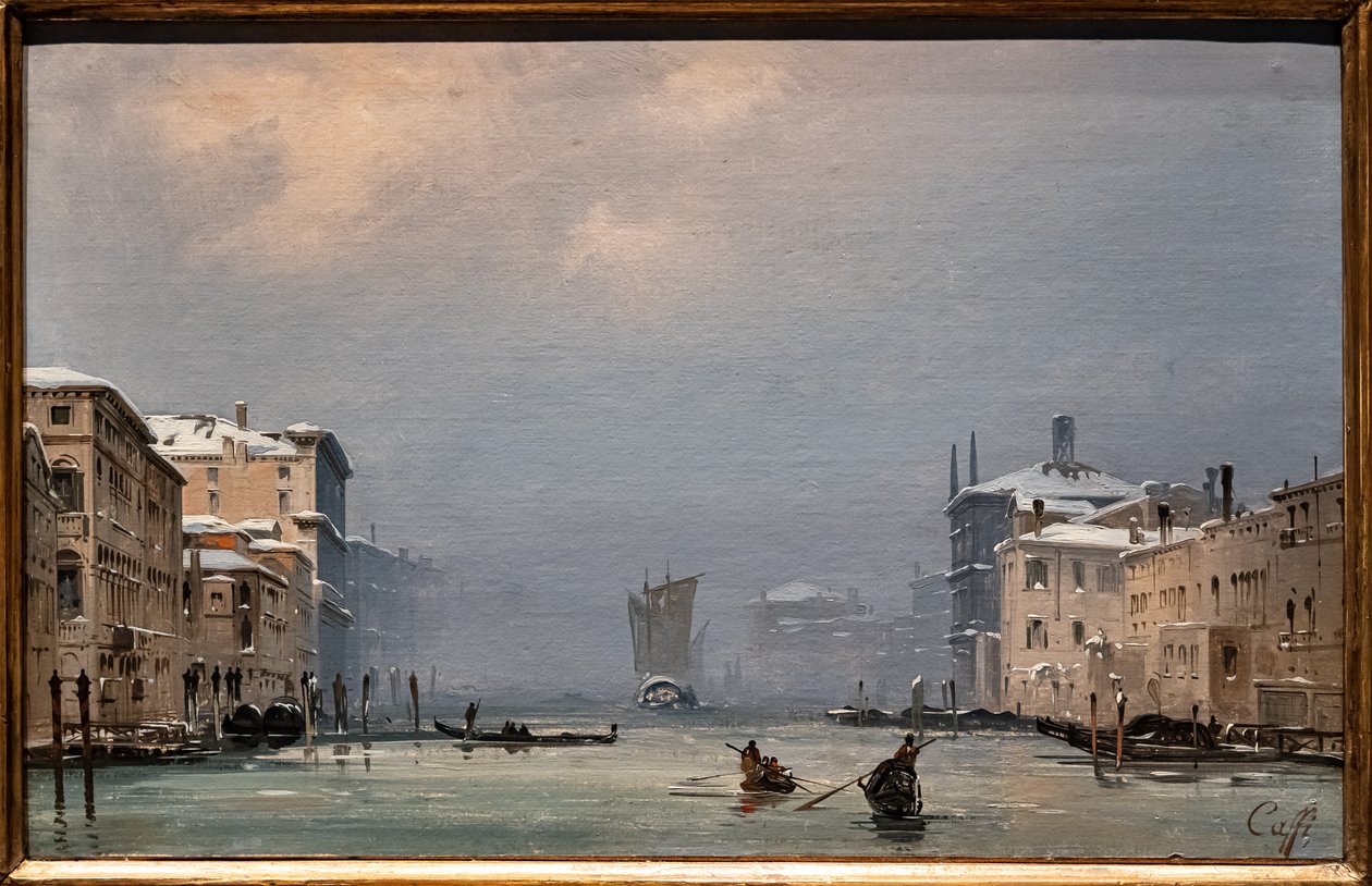 Neige et brouillard sur le Grand Canal - Ippolito Caffi