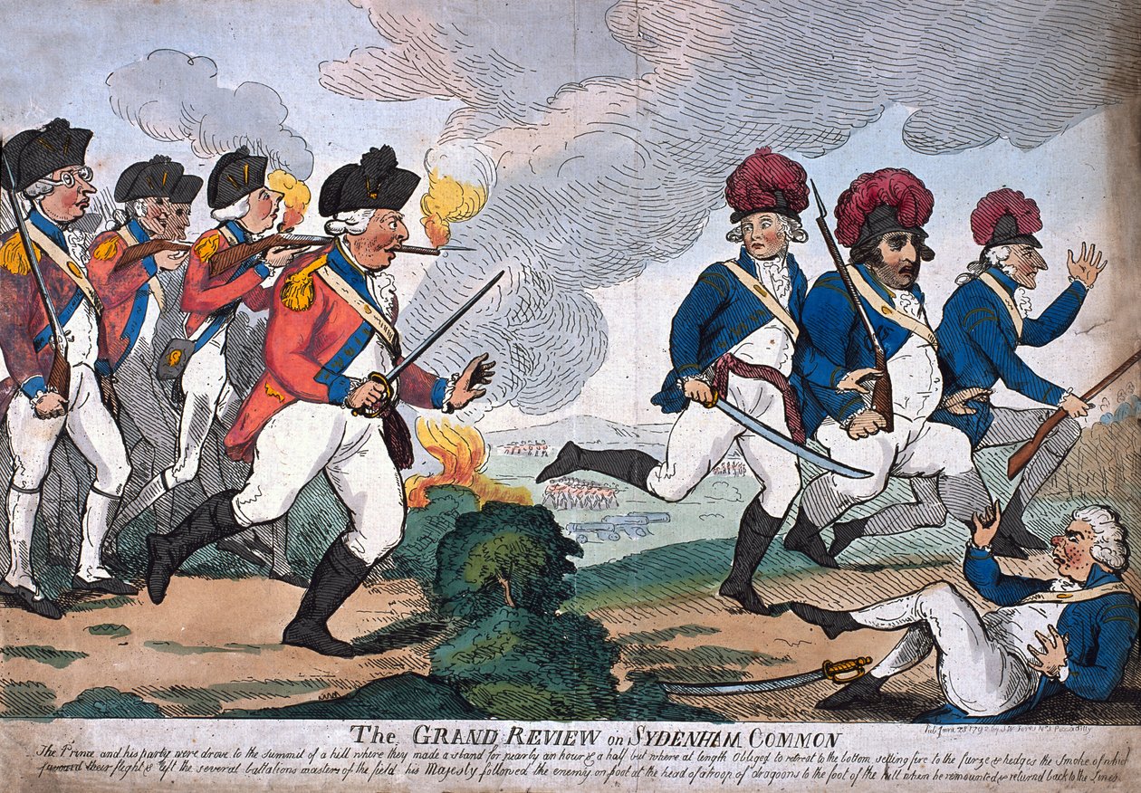 La grande revue sur Sydenham Common - Isaac Cruikshank