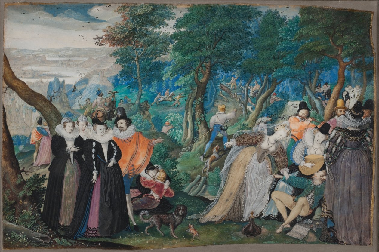 Compagnie en plein air. Allégorie de l