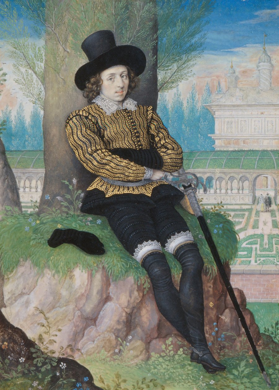 Jeune homme assis sous un arbre - Isaac Oliver