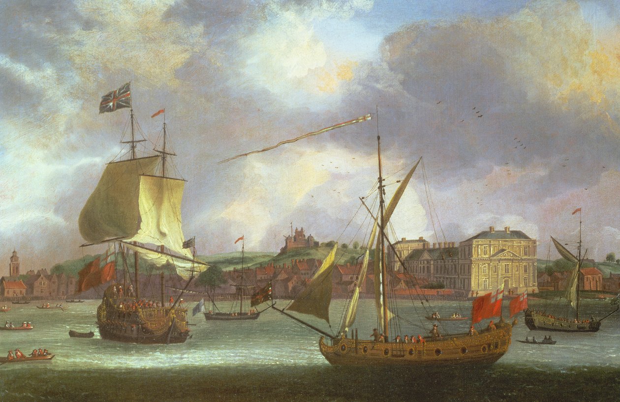 Vue de Greenwich avec des navires - Isaac Sailmaker