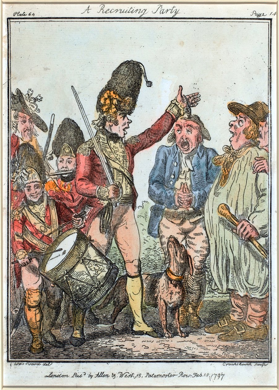 Un groupe de recrutement - Isaac (after) Cruikshank