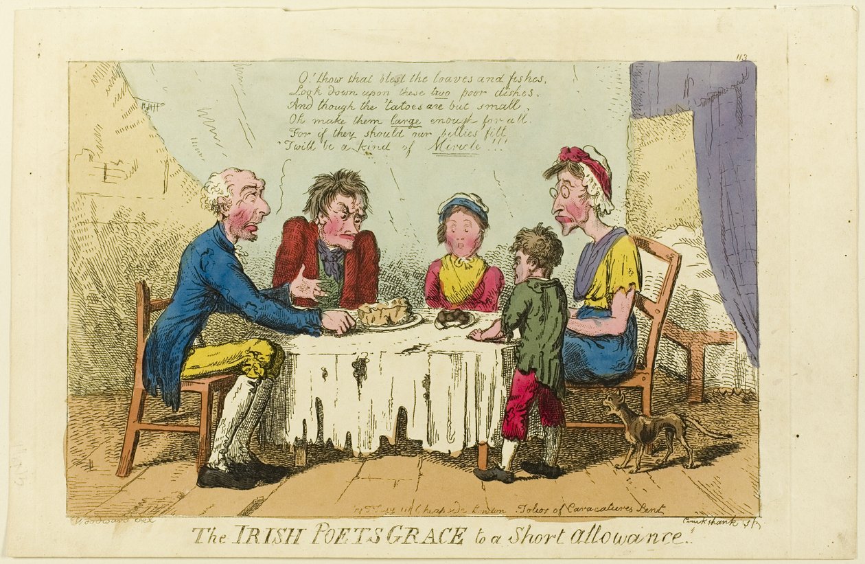 Les poètes irlandais grâce à une allocation réduite! - Isaac Cruikshank