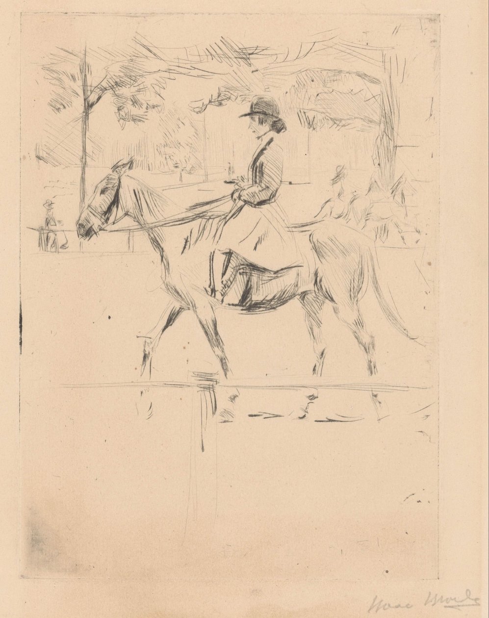 Femme à cheval - Isaac Israels (signed by artist)