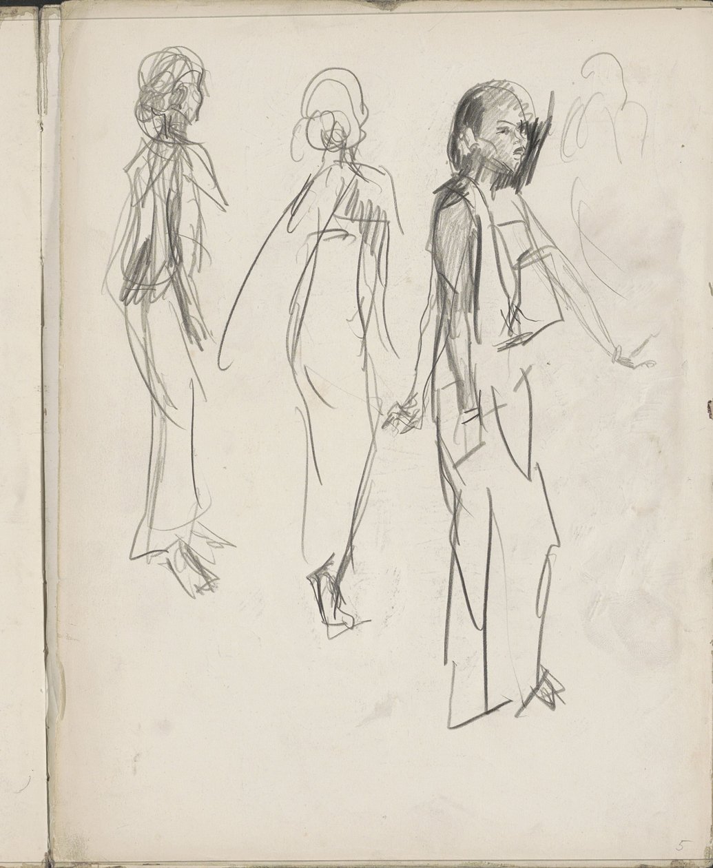 Trois figures indiennes debout - Isaac Israels