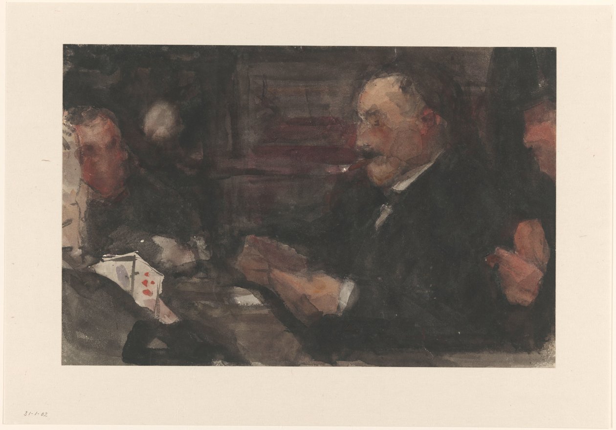 Hommes jouant aux cartes dans un café - Isaac Israels