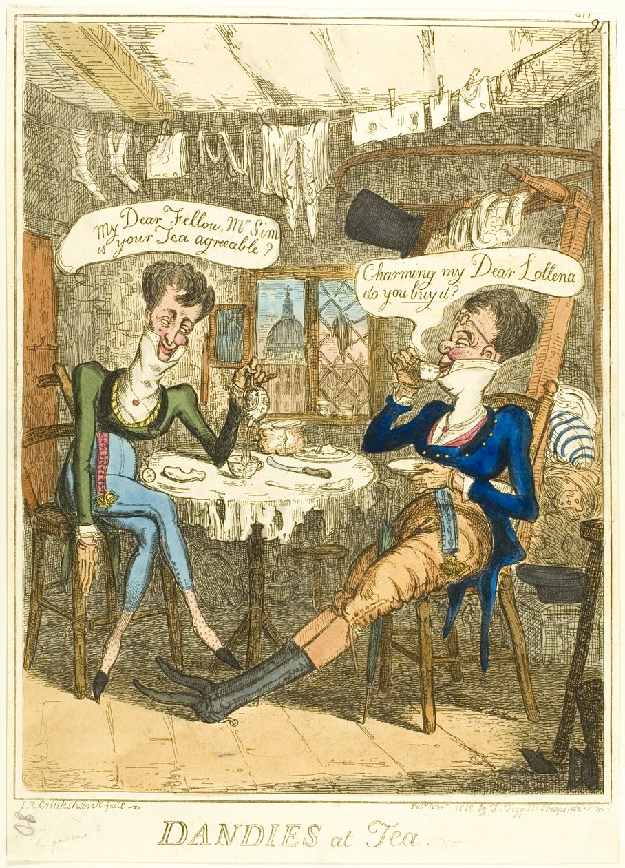 Dandys au thé - Isaac Robert Cruikshank