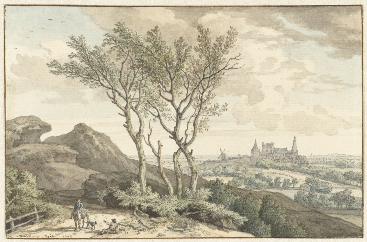 Vue du château de Bentheim - Isaac de Moucheron