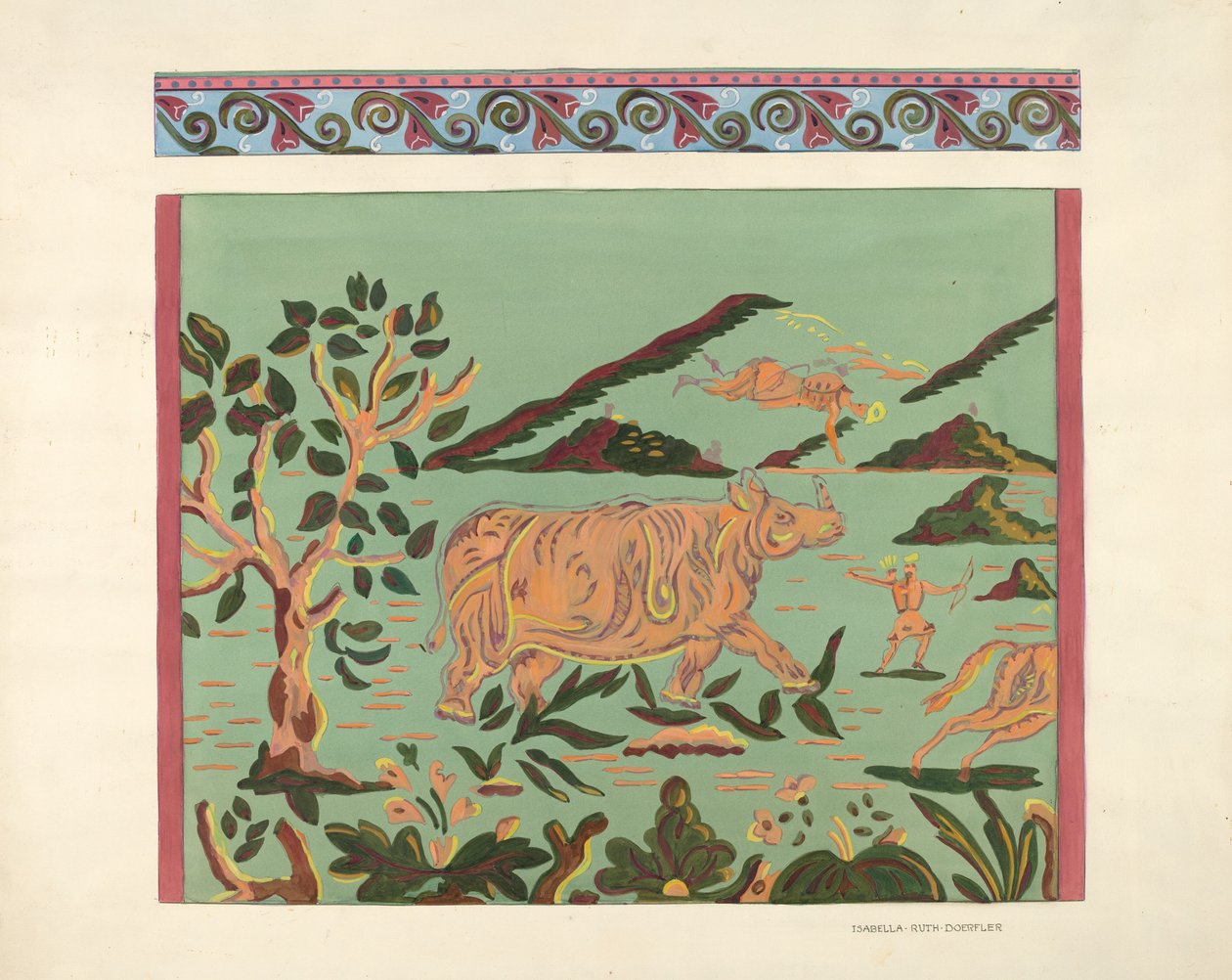 Design de boîte à chapeau - Rhinocéros - Isabella Ruth Doerfler