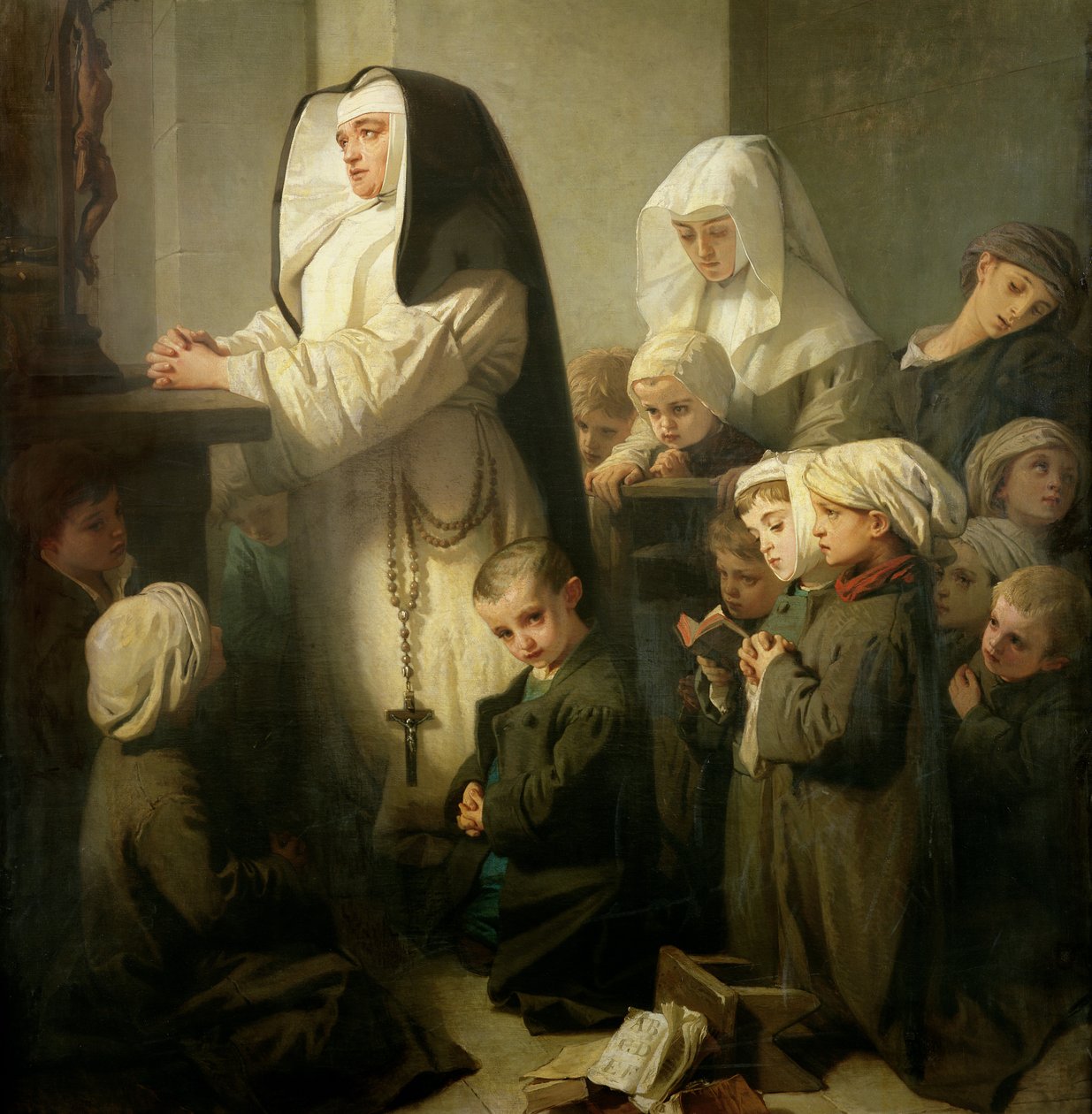 La Prière des Enfants Souffrant de Teigne, 1853 (détail) - Isidore Pils