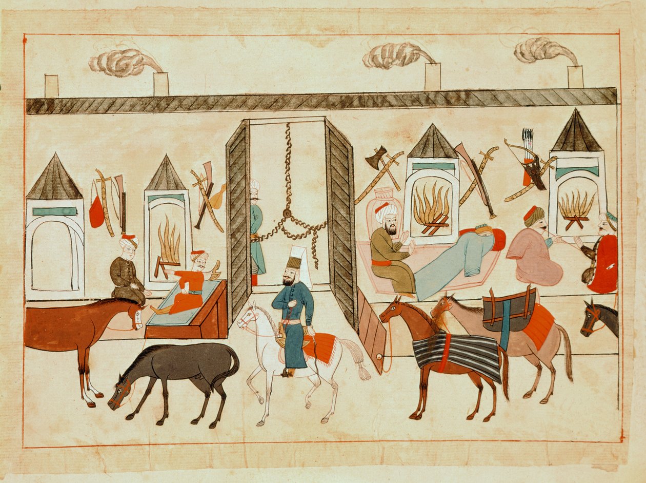 Ms 1671 Intérieur du palais du sultan à Istanbul, c.1580 - Islamic School