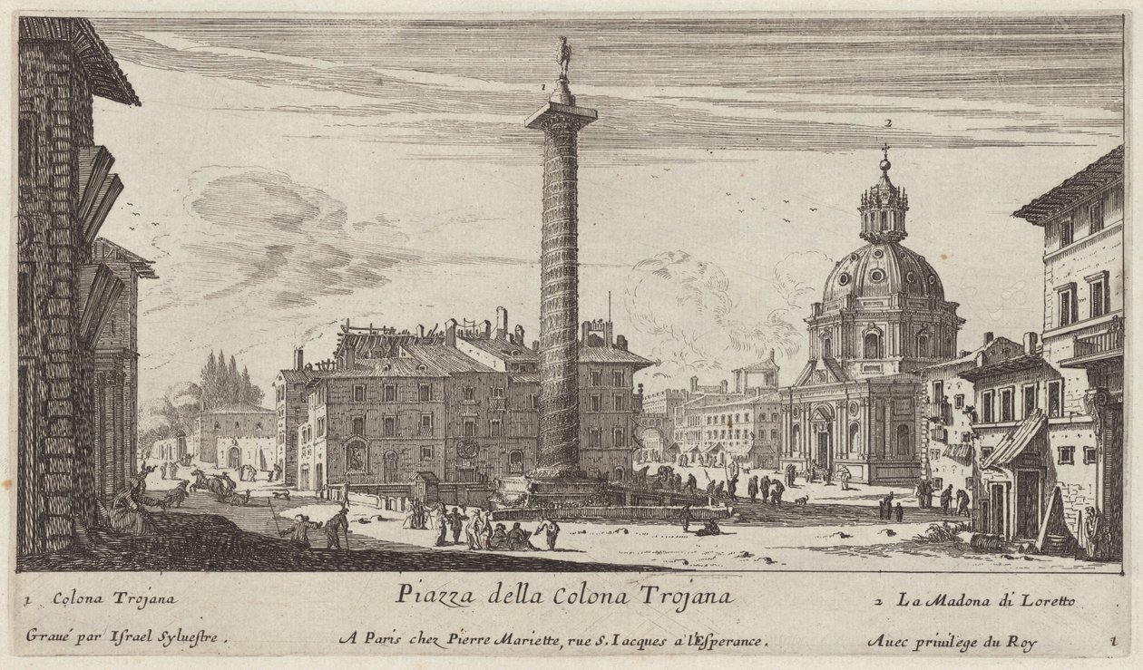 Piazza della Colonna Trajana - Israël Silvestre