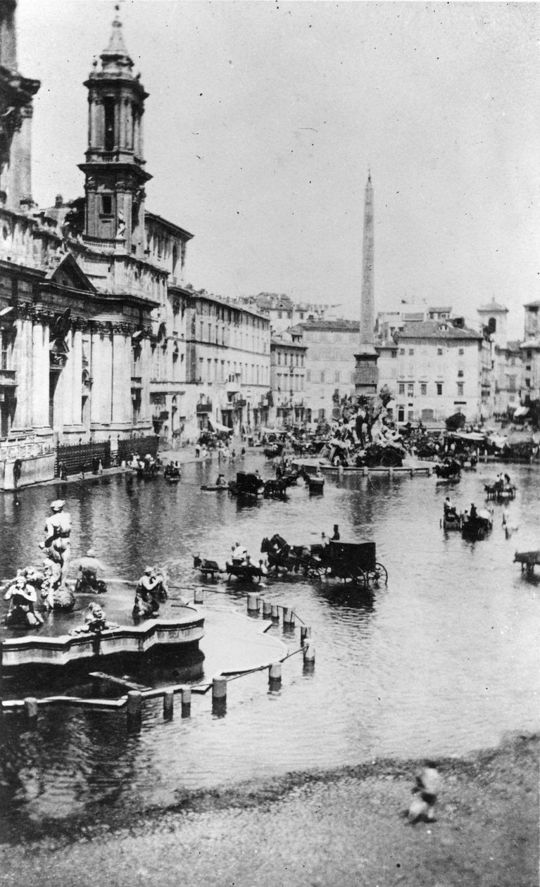 Piazza Navona, Rome, vers 1865 - Italian Photographer