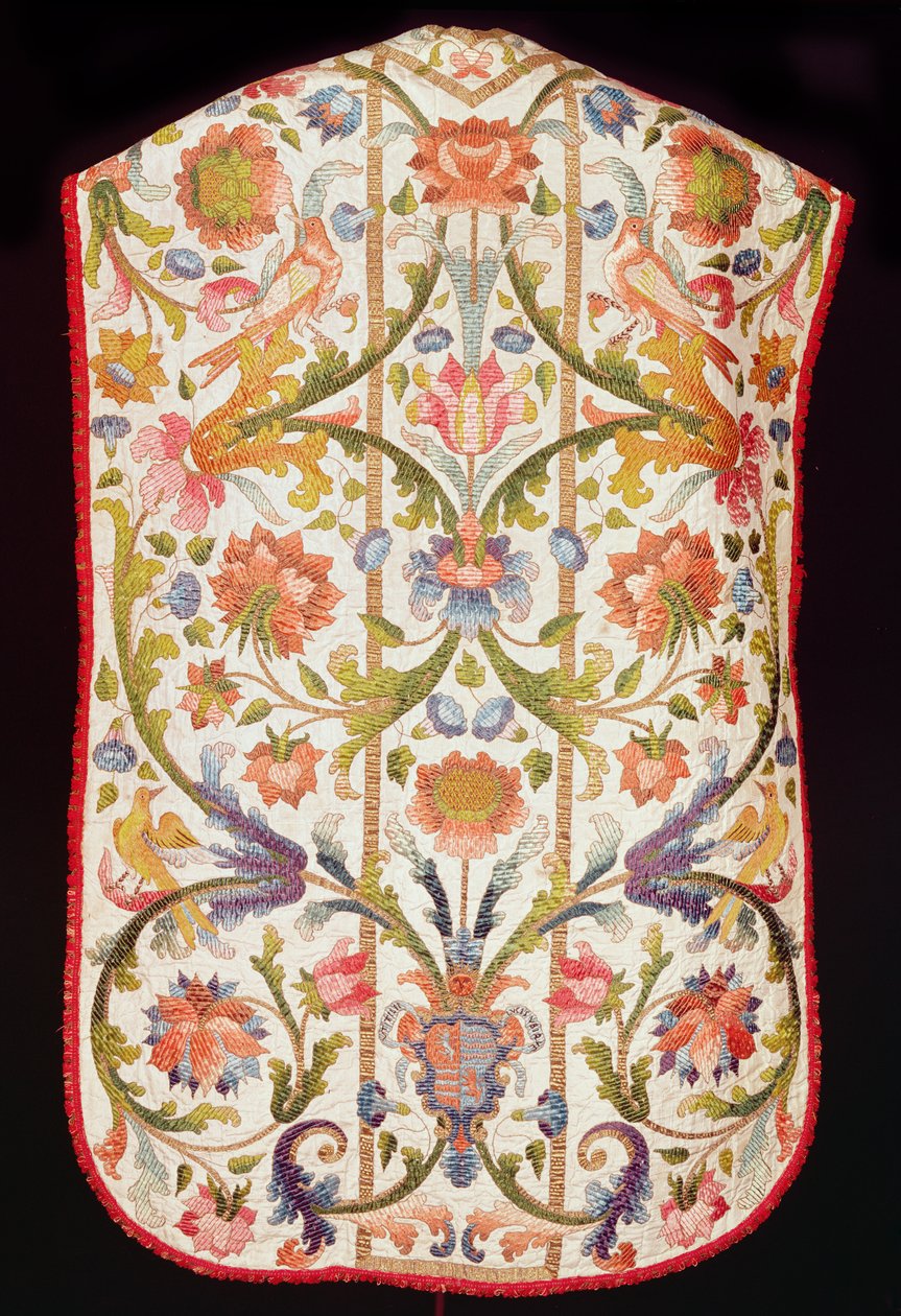 Chasuble en satin crème, Naples, fin du XVIIe siècle - Italian School