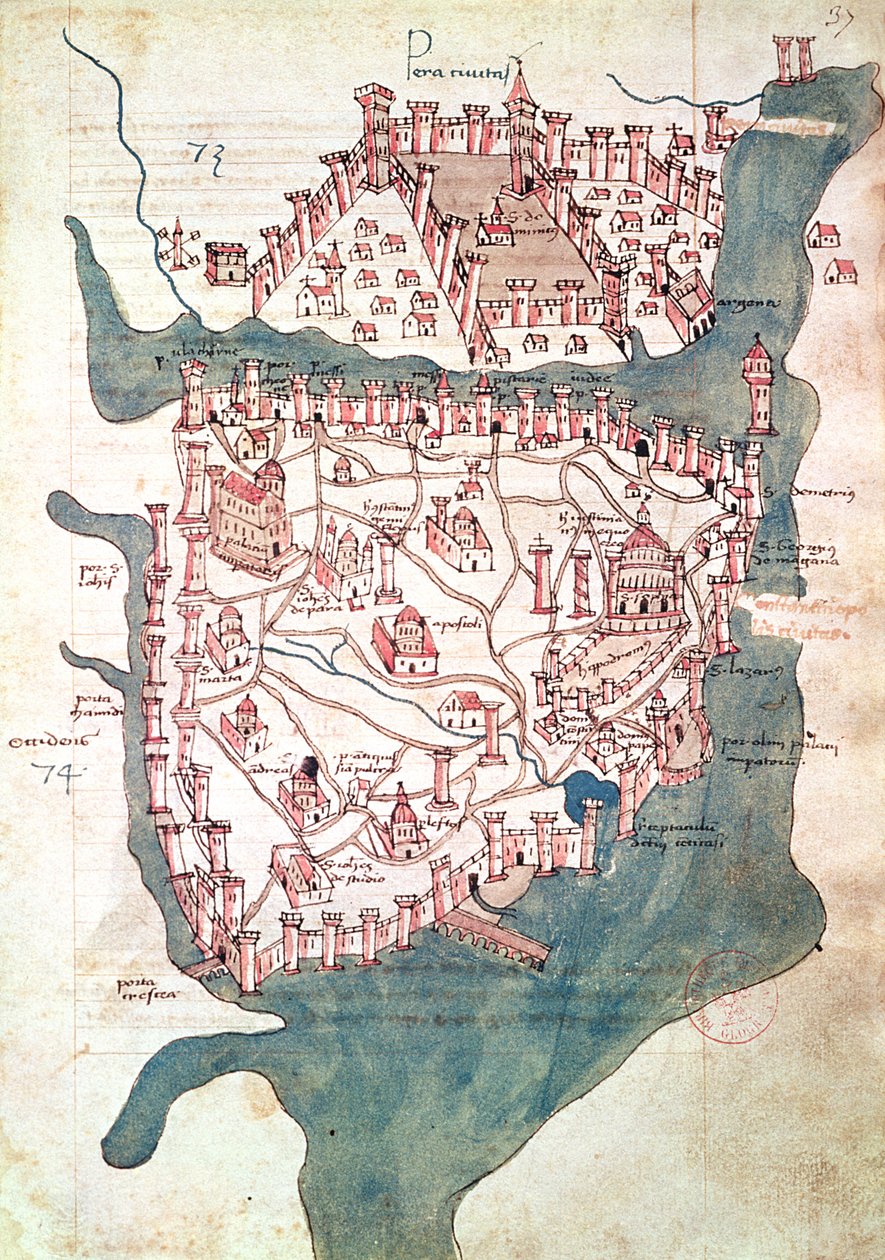 Plan de Constantinople - Italian School