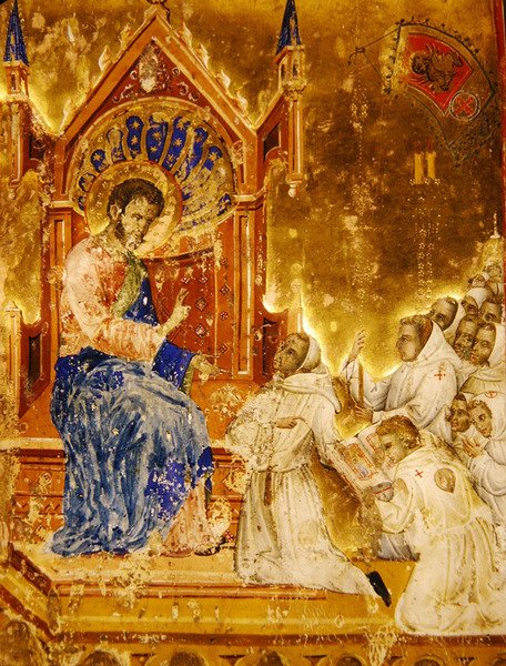 Les frères présentent la règle à Saint-Marc, d