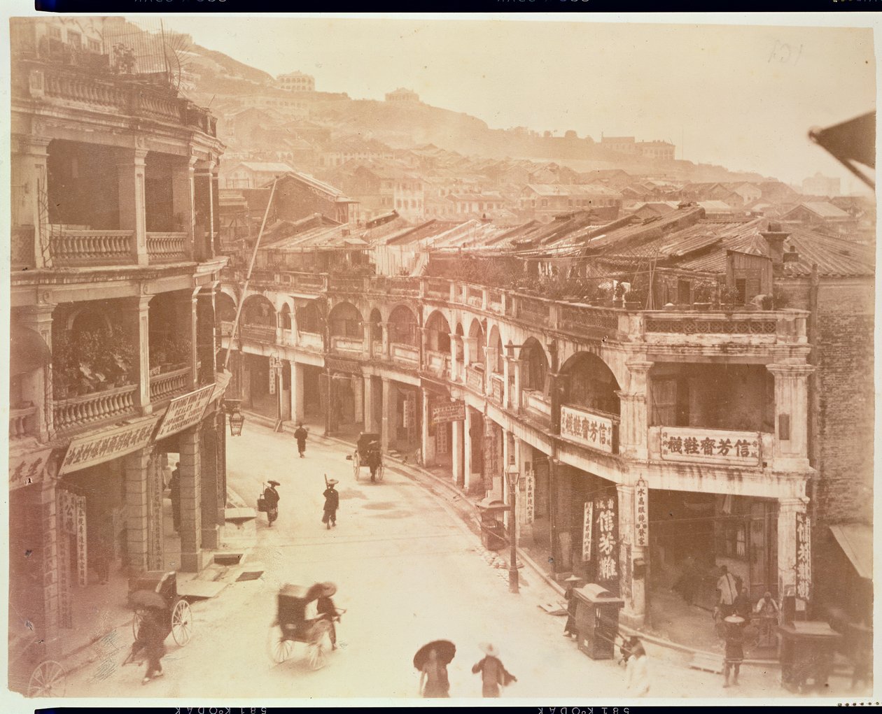 Une rue à Hong Kong - Italian School