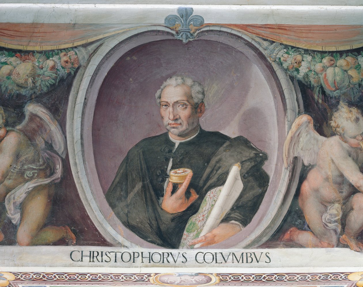 Christophe Colomb, dans la Sala del Mappamondo - Italian School