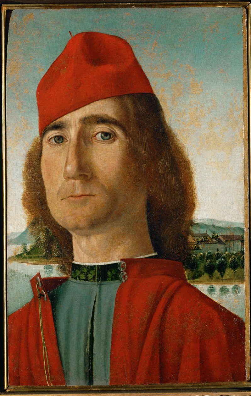 Gentleman avec béret rouge ... - Italian School