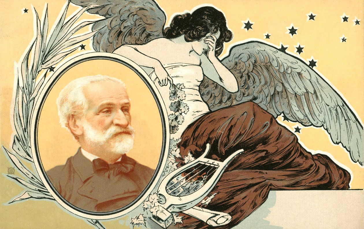 La mort de Guiseppe Verdi (lithographie couleur) - Italian School