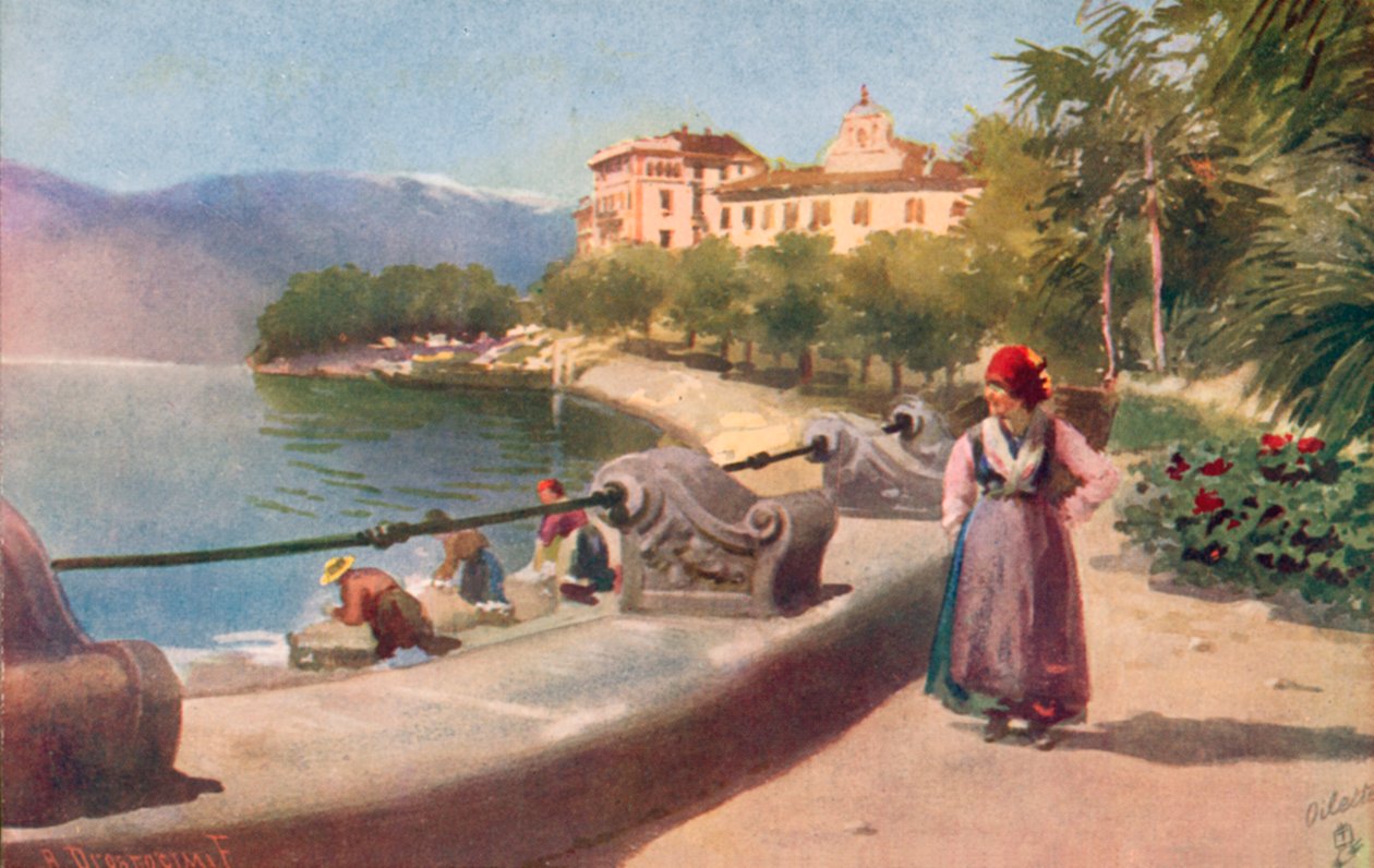 Pallanza, Lac Majeur, Italie (lithographie couleur) - Italian School