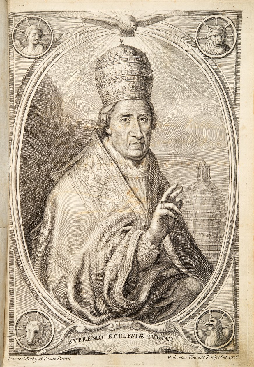 Pape Clément XI, pub. 1717 (gravure) - Italian School