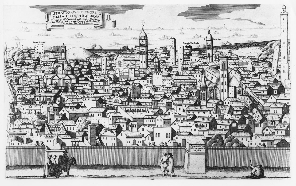 Vue de Bologne - Italian School