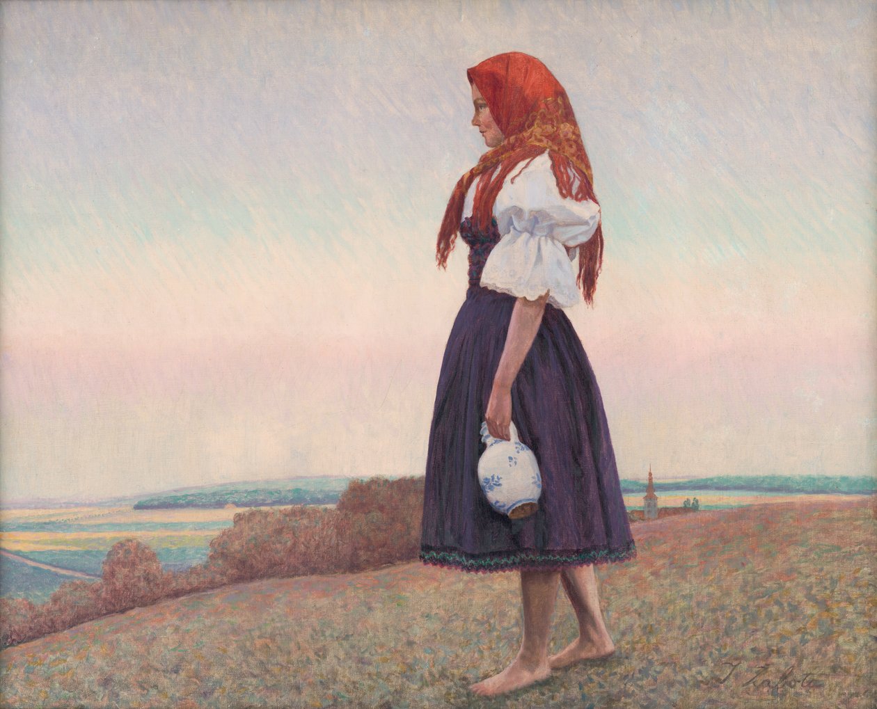 Fille avec une cruche - Ivan Zabota