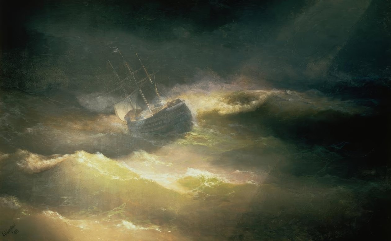 Le navire Maria dans la tempête - Ivan Konstantinovich Aivazovsky