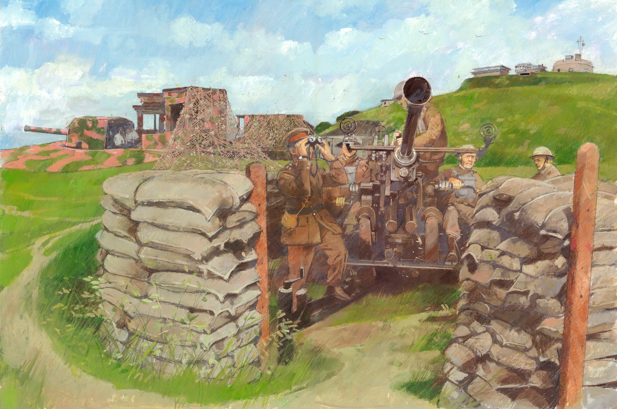 Canon Bofors, château de Pendennis, vers 1943, vers 1990-2010 - Ivan Lapper