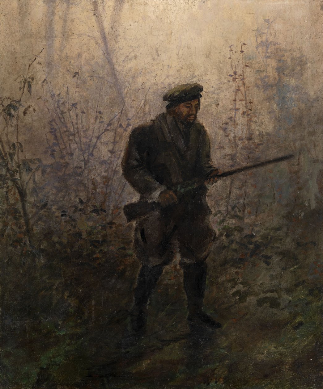 Chasseur dans la forêt - Ivan Pavlovich Pokhitonov