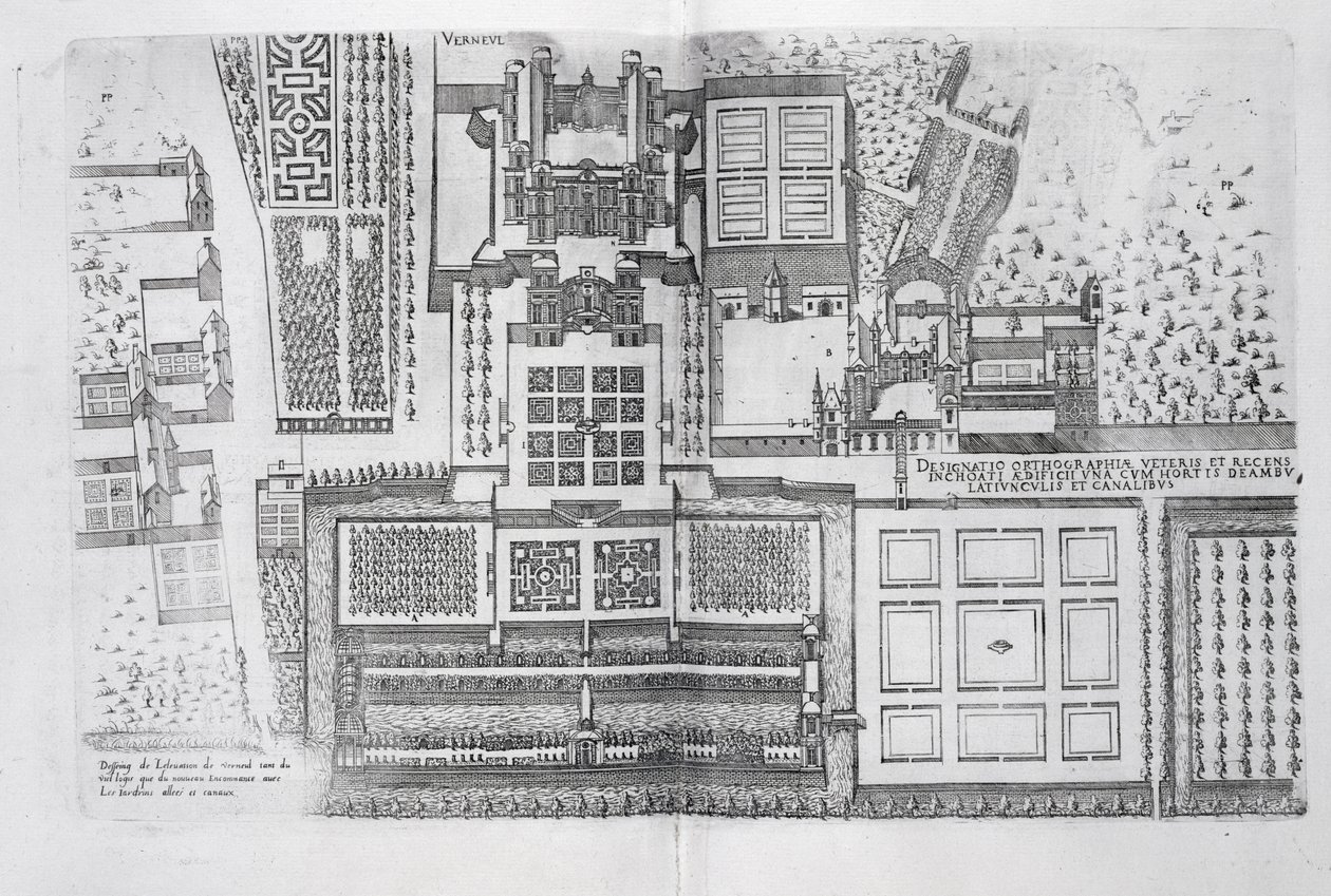 Le château, les jardins et une partie du parc de Verneuil, de 