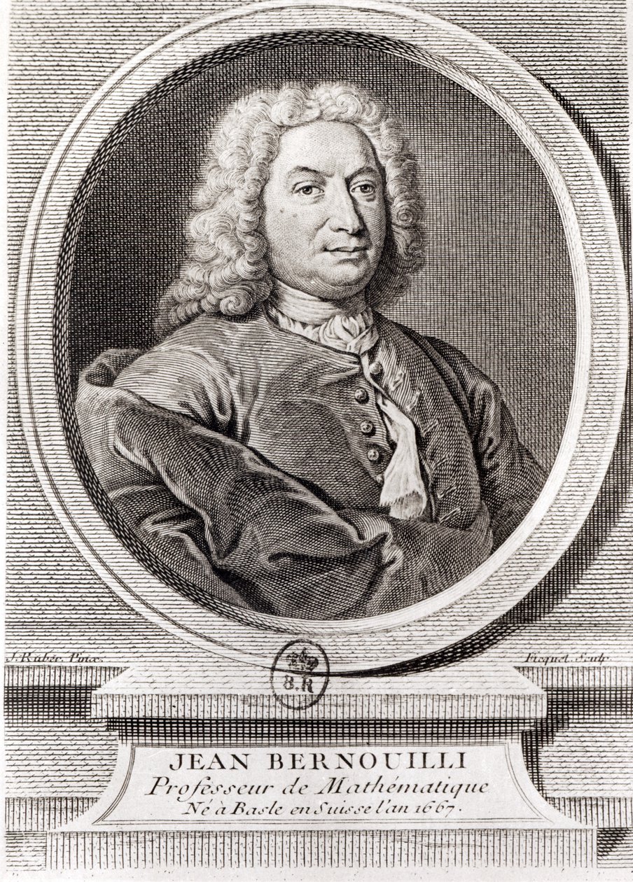 Portrait de Jean Bernoulli (1667-1748) gravé par Étienne Ficquet (1719-94) - J. Ruber